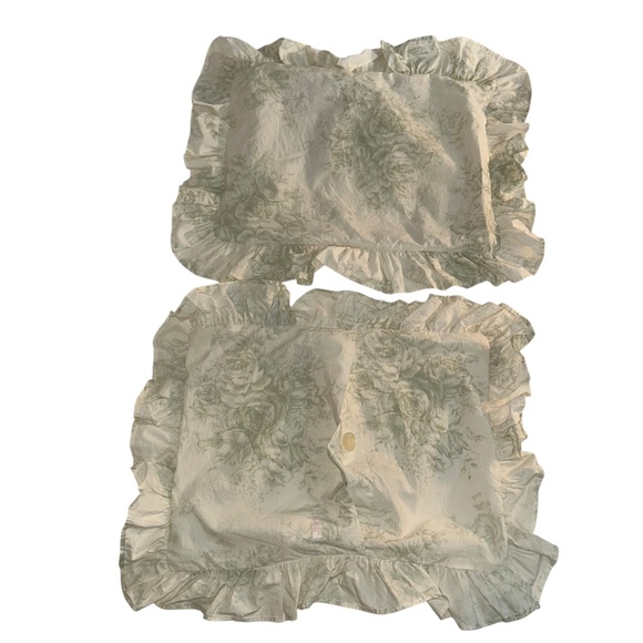 Shabby Chic graycabbage rose  mini accent pillows pair 2 pieces DISCONTINUED - Picture 1 of 5